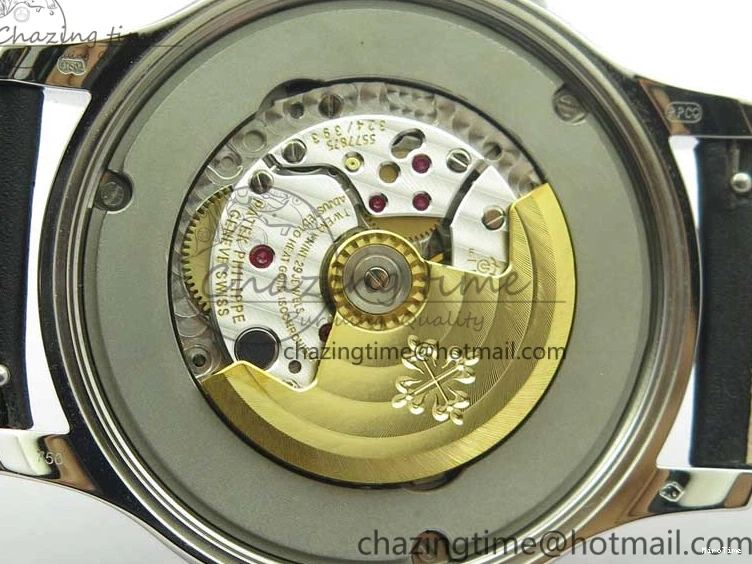 MIROTIME 0120 Practical Calatrava 5524 Pilot Travel Time SS GRF Blue Dial on Black Leather Strap A324 V 7107